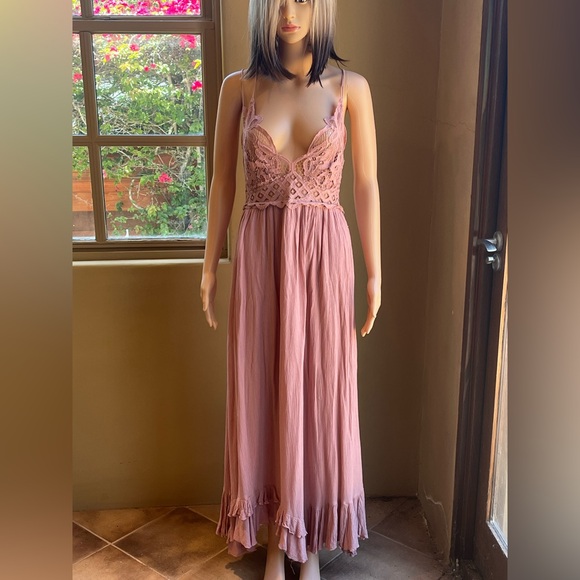 Free People Adella Pink-Nude Maxi Dress - Picture 1 of 9